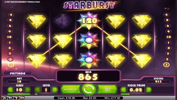 NetEnt's Starbust win - one bonus re-spins with yellow gems
